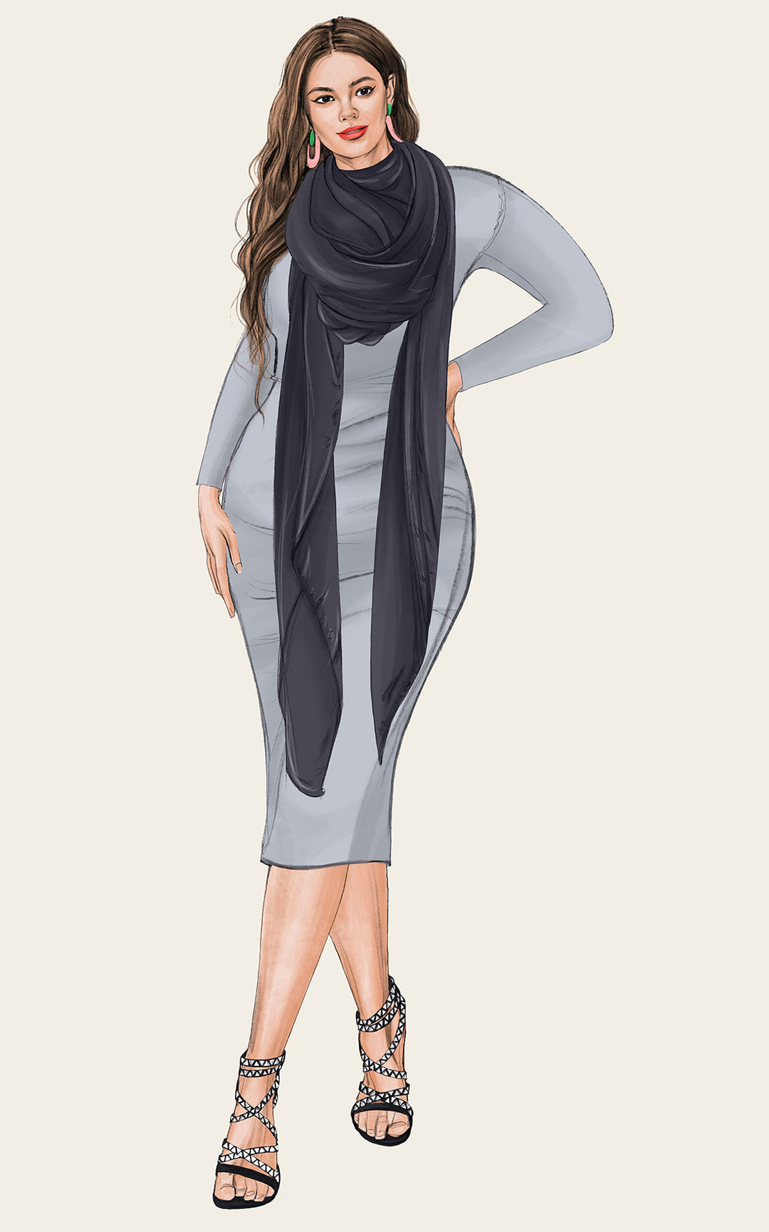 The Luxury Multiwear Wrap / skyfall grey