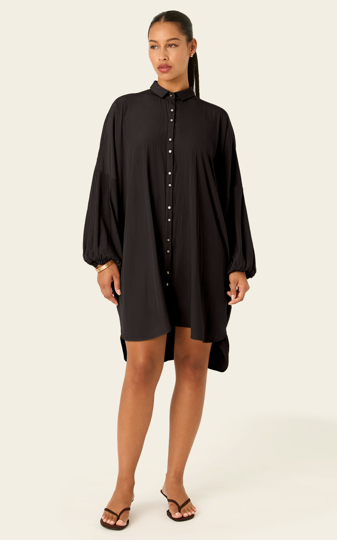 The Luxe Draper Shirt - Black