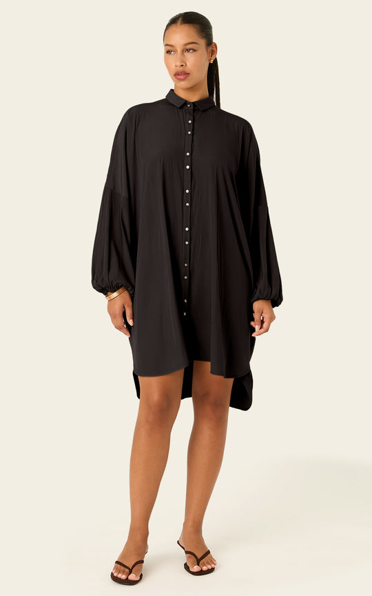 The Luxe Draper Shirt - Black