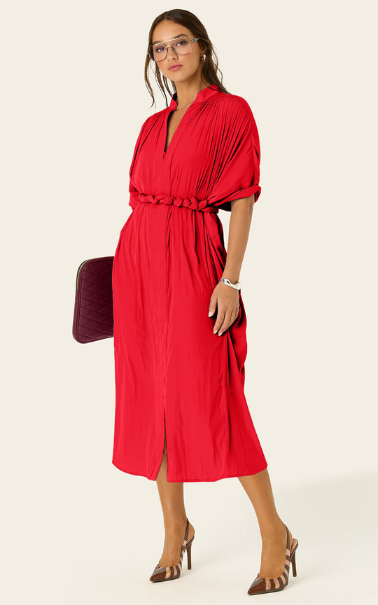 The Multiwear Shirt Dress - Rouge Délice, Grande