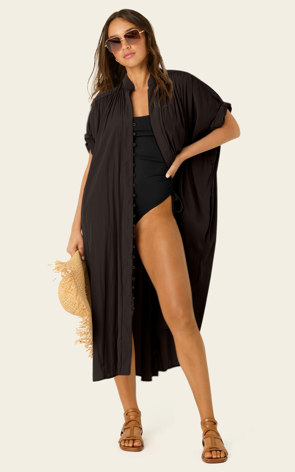 The Multiwear Shirt Dress - Black, Grande