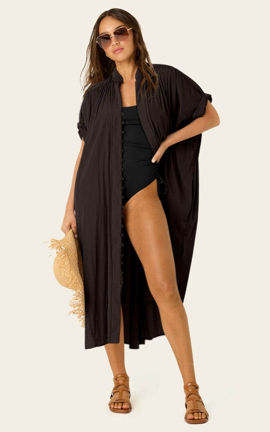 The Multiwear Shirt Dress - Black, Grande