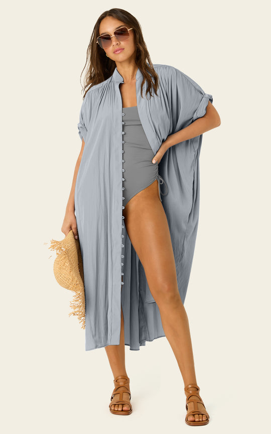 The Multiwear Shirt Dress - Moondust Grey, Grande