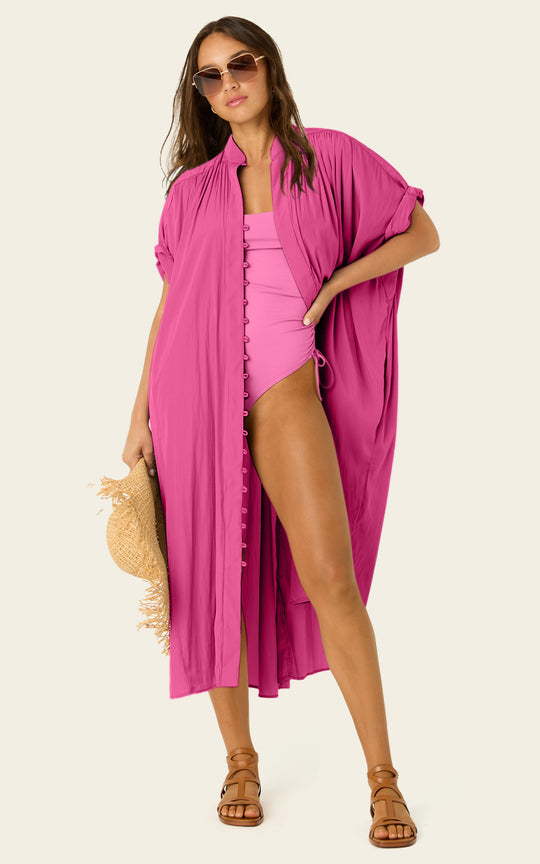 The Multiwear Shirt Dress - Peony Parfait, Grande