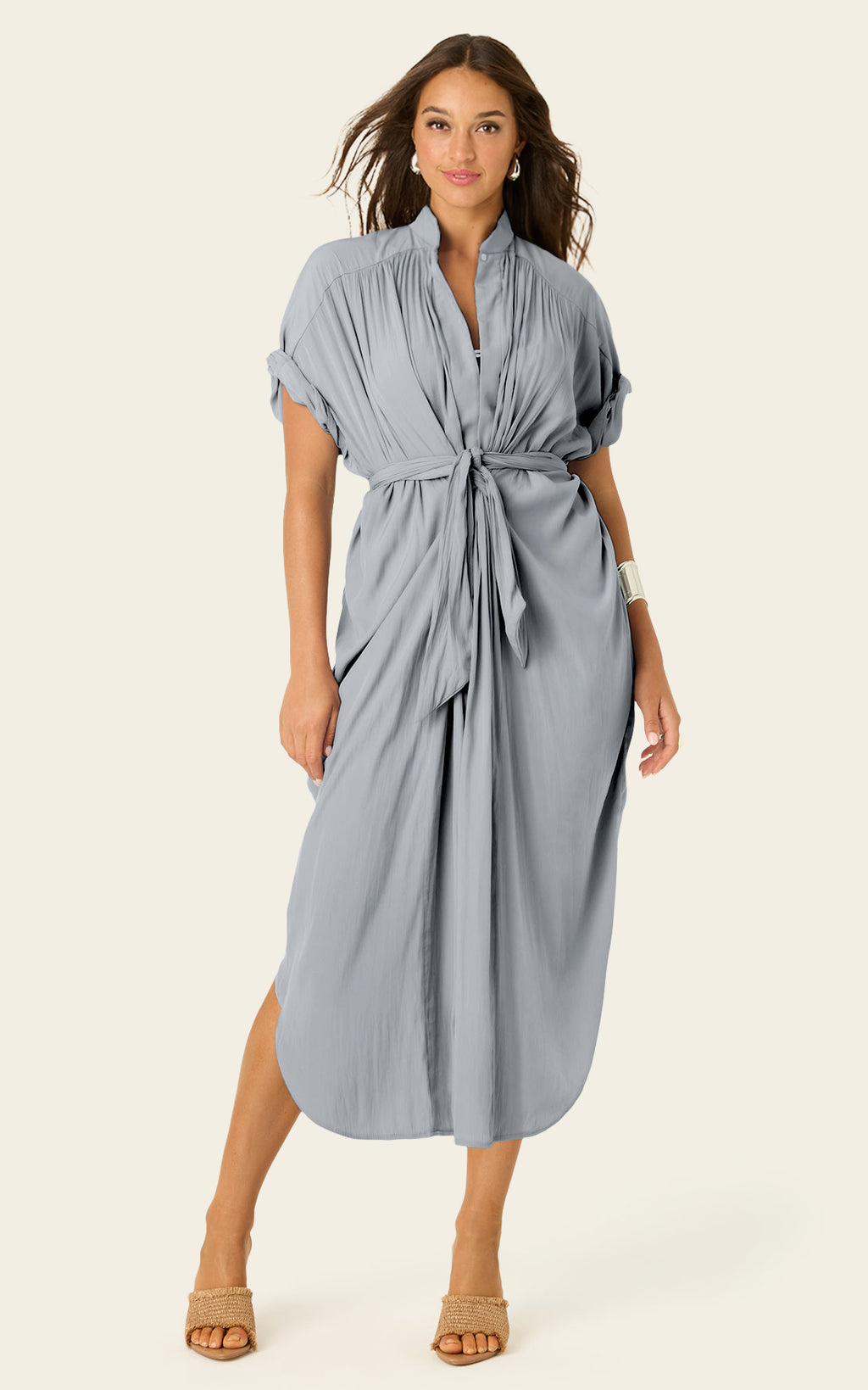 The Multiwear Shirt Dress - Moondust Grey, Grande