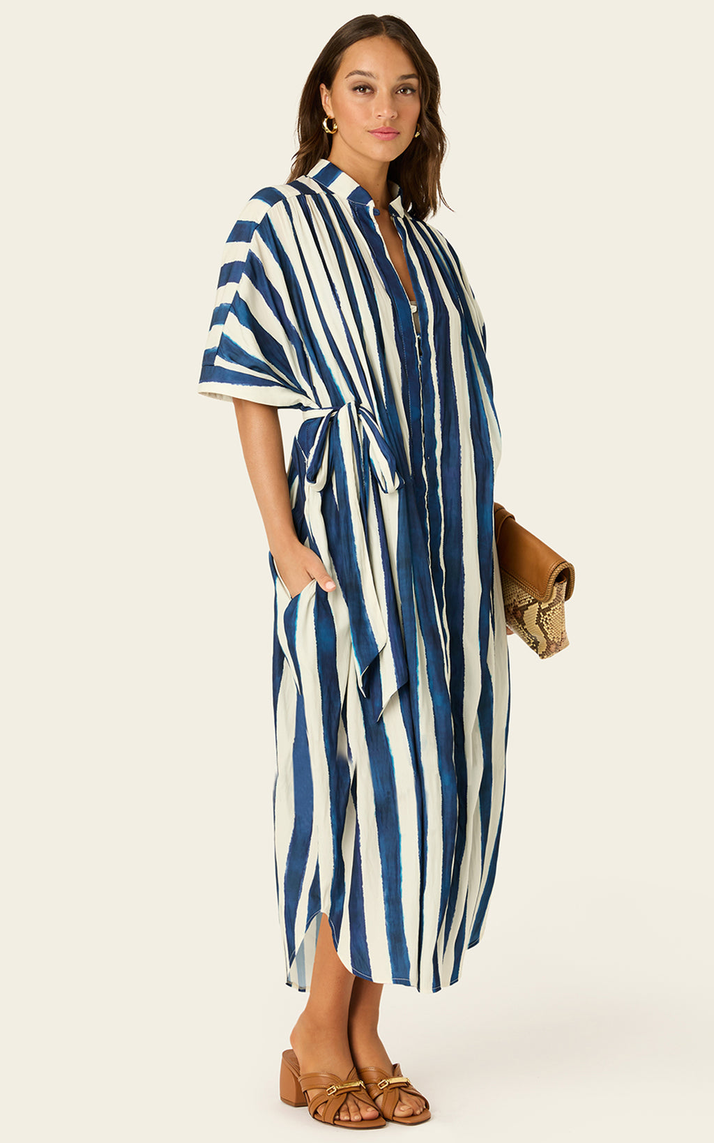 The Multiwear Shirt Dress - Shibori Stripe, Grande