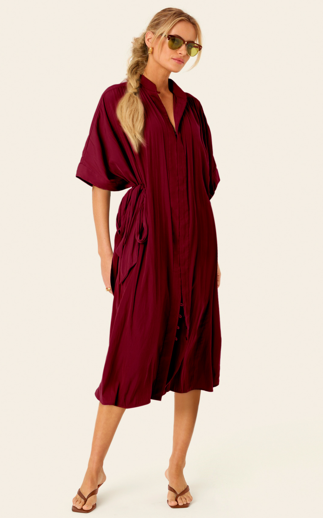 The Multiwear Shirt Dress - Blackberry, Midi