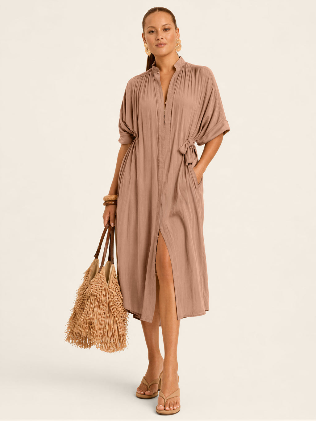The Multiwear Shirt Dress - Chai Chameau, Midi