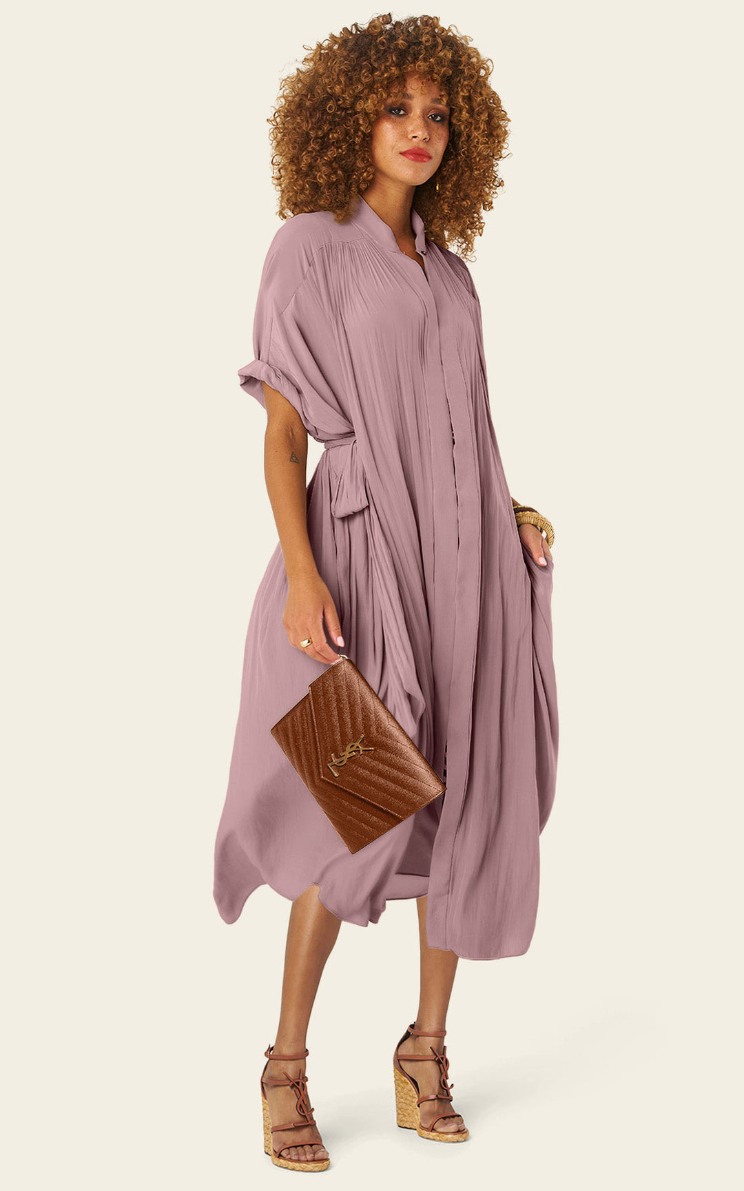 The Multiwear Shirt Dress - Mauve Maxime #9, Grande