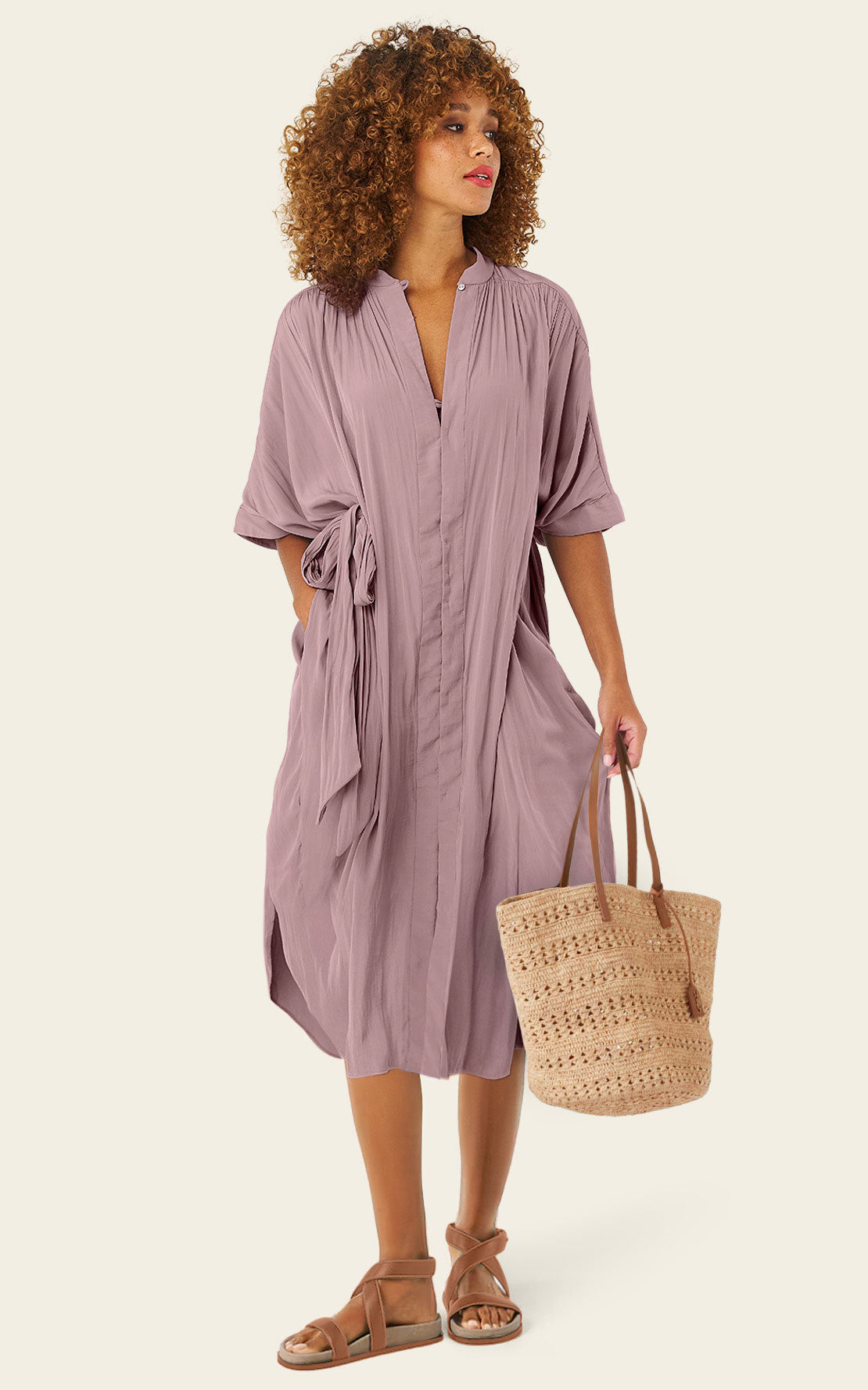 The Multiwear Shirt Dress - Mauve Maxime #9, Petite