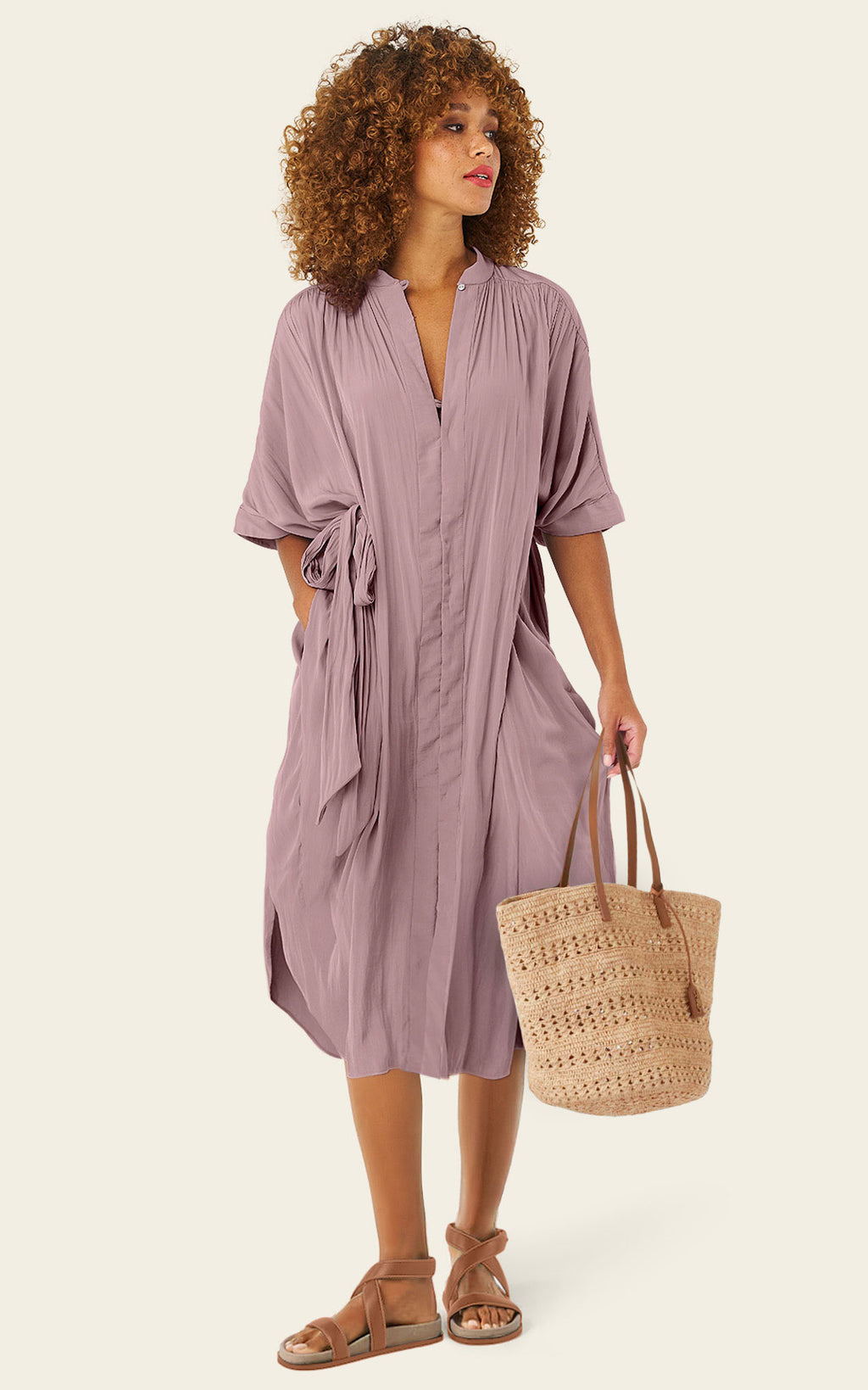 The Multiwear Shirt Dress - Mauve Maxime #9, Petite