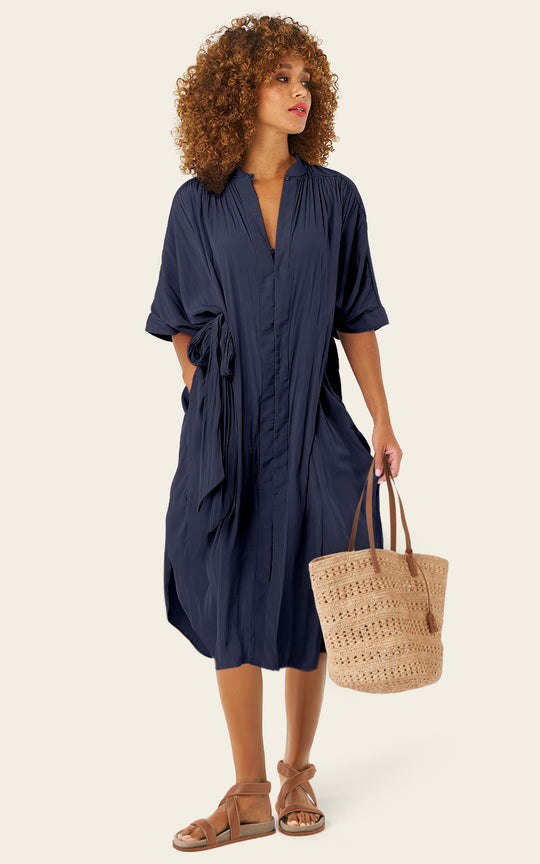 The Multiwear Shirt Dress - Night Sea, Petite