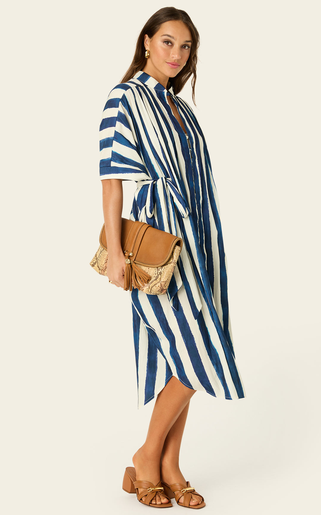 The Multiwear Shirt Dress - Shibori Stripe, Petite