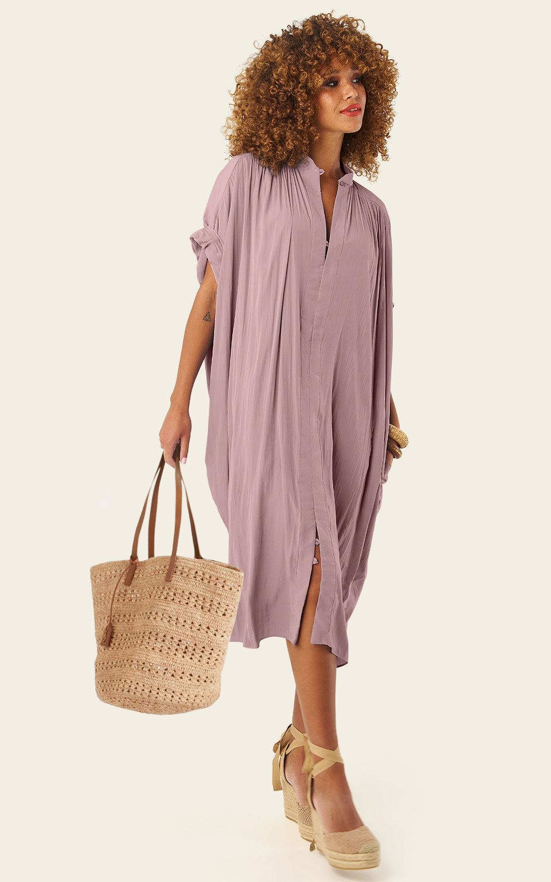 The Multiwear Shirt Dress - Mauve Maxime #9, Petite