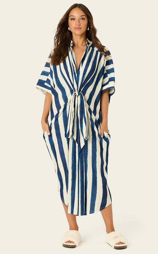The Multiwear Shirt Dress - Shibori Stripe, Grande