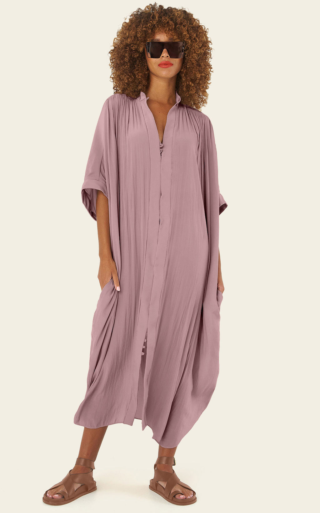 The Multiwear Shirt Dress - Mauve Maxime #9, Grande