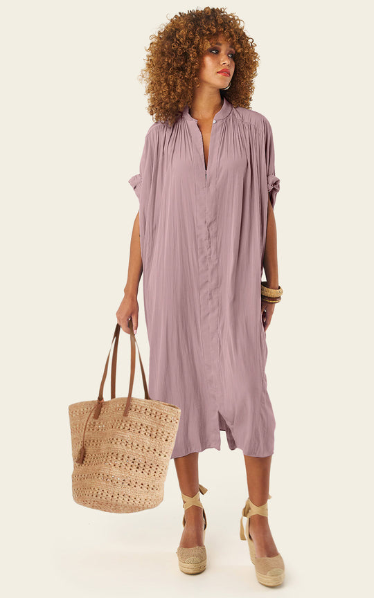 The Multiwear Shirt Dress - Mauve Maxime #9, Midi