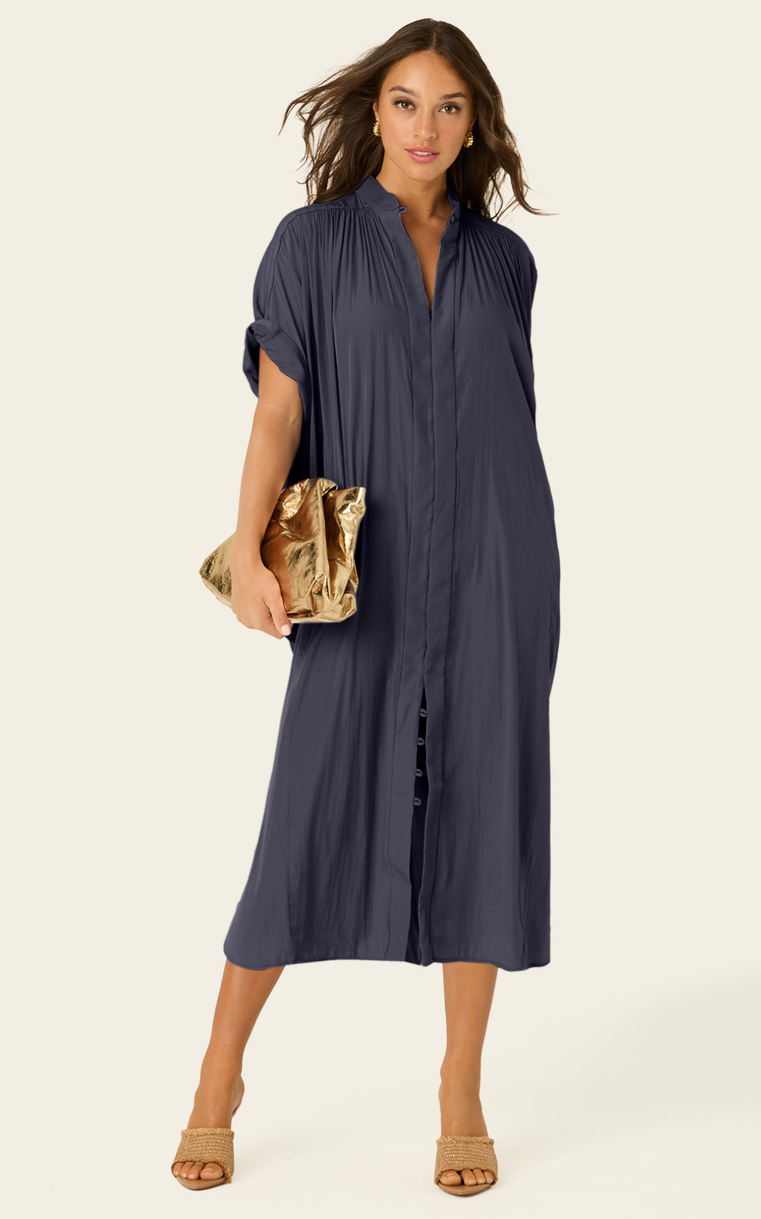 The Multiwear Shirt Dress - Skyfall Grey, Grande