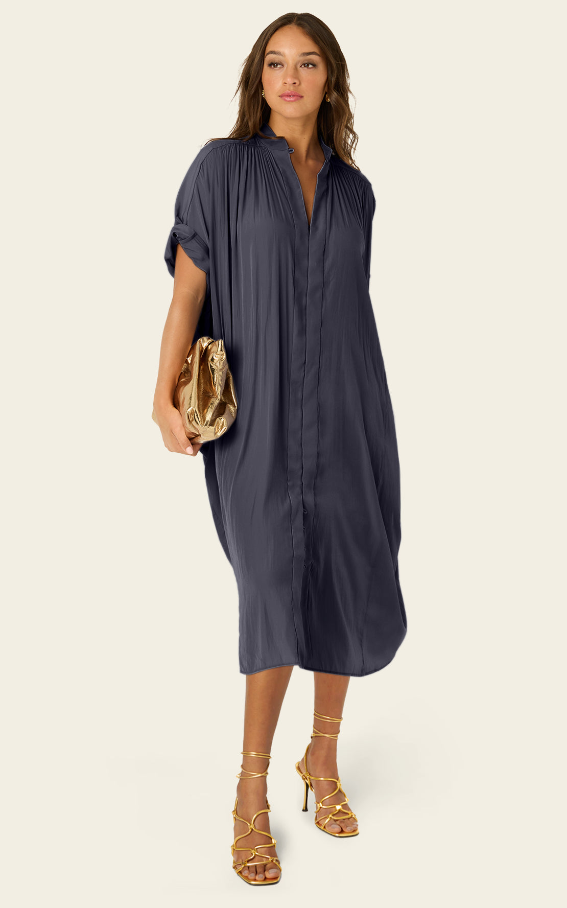 The Multiwear Shirt Dress - Skyfall Grey, Petite