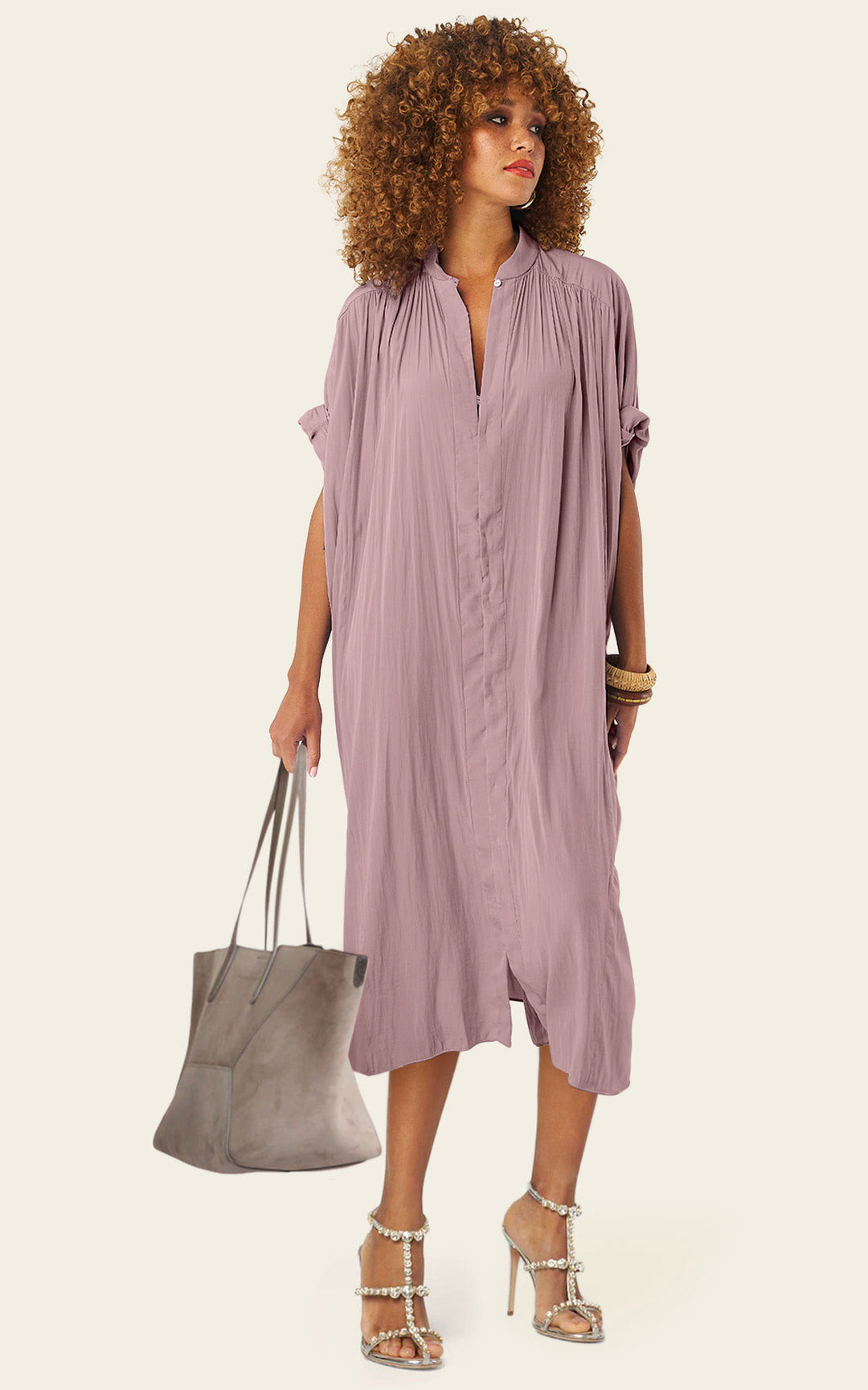 The Multiwear Shirt Dress - Mauve Maxime #9, Grande