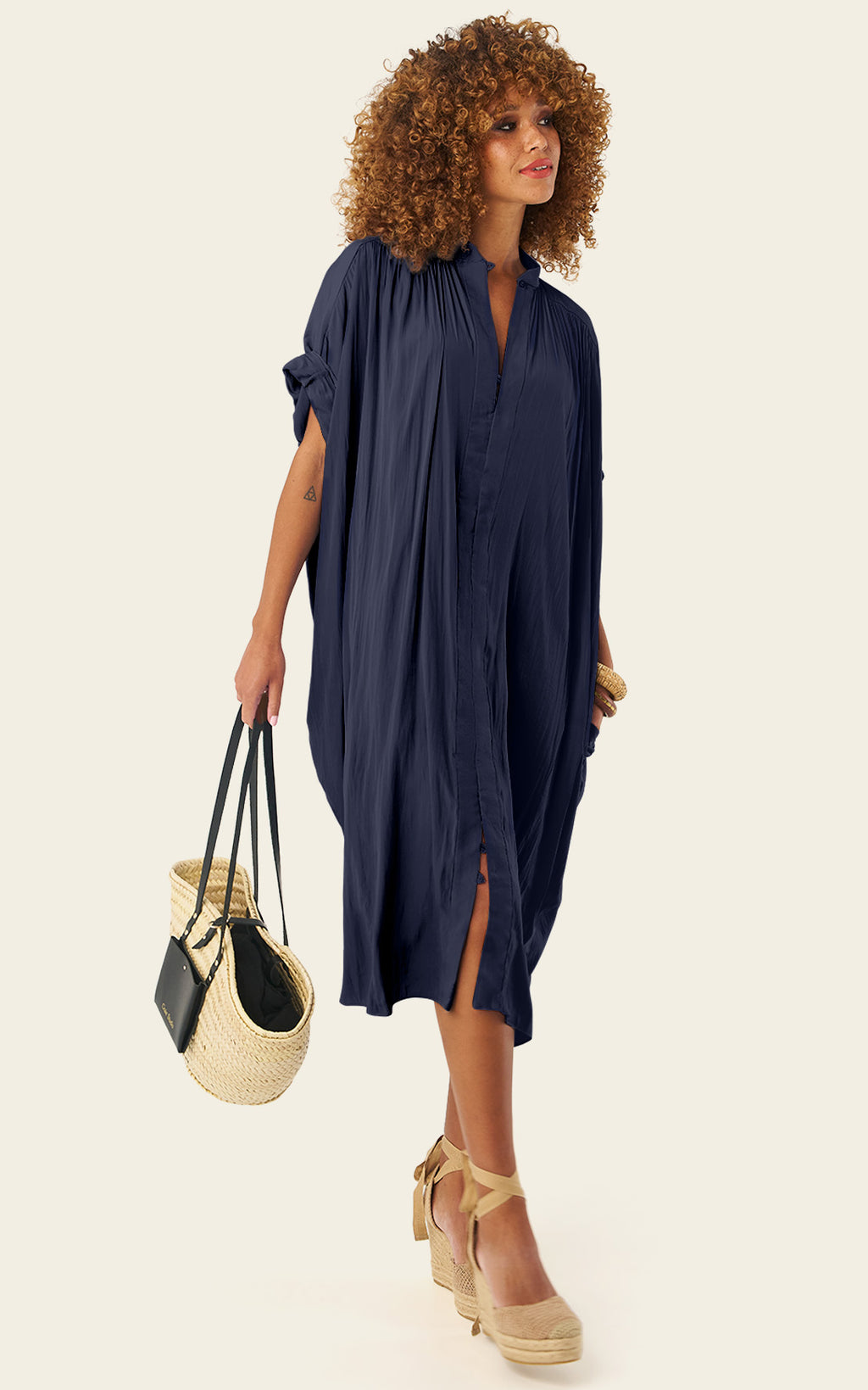The Multiwear Shirt Dress - Night Sea, Petite