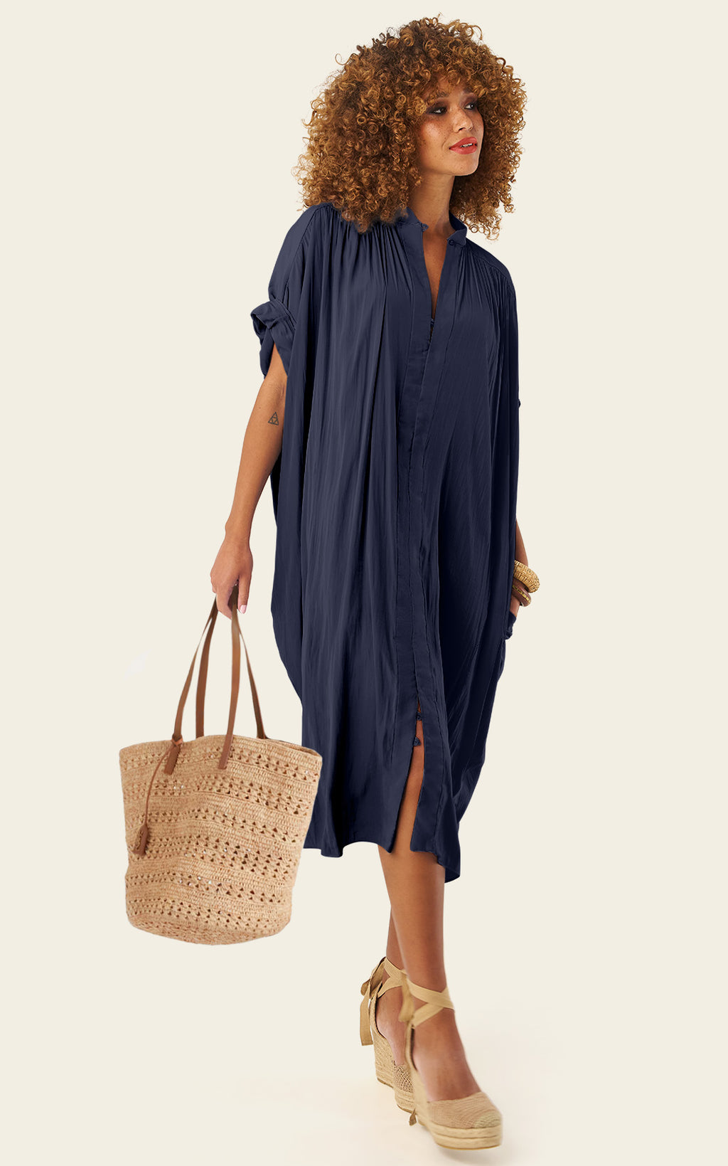 The Multiwear Shirt Dress - Night Sea, Grande