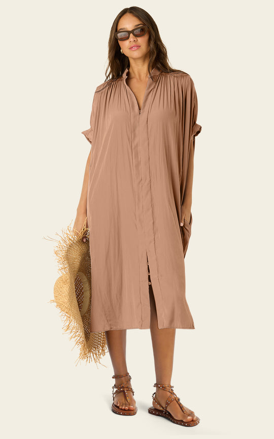 The Multiwear Shirt Dress - Chai Chameau, Petite