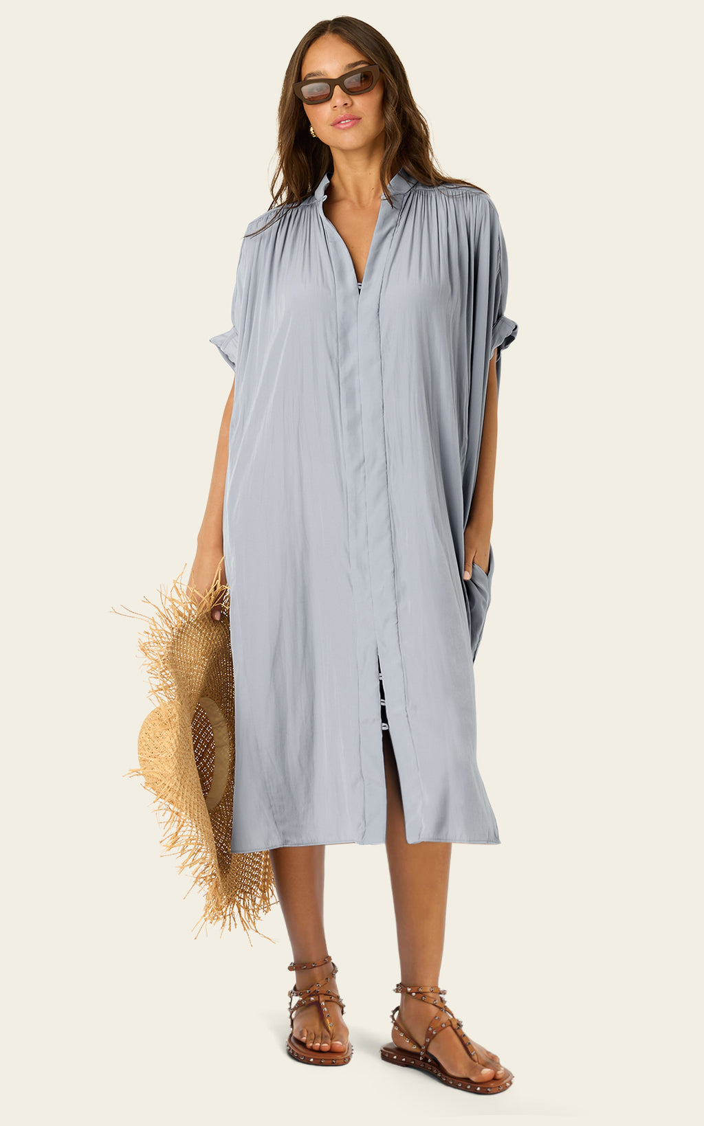 The Multiwear Shirt Dress - Moondust Grey, Petite