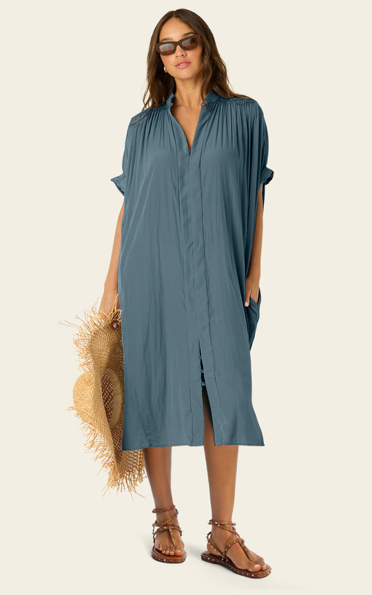 The Multiwear Shirt Dress - Deep Seafoam, Petite