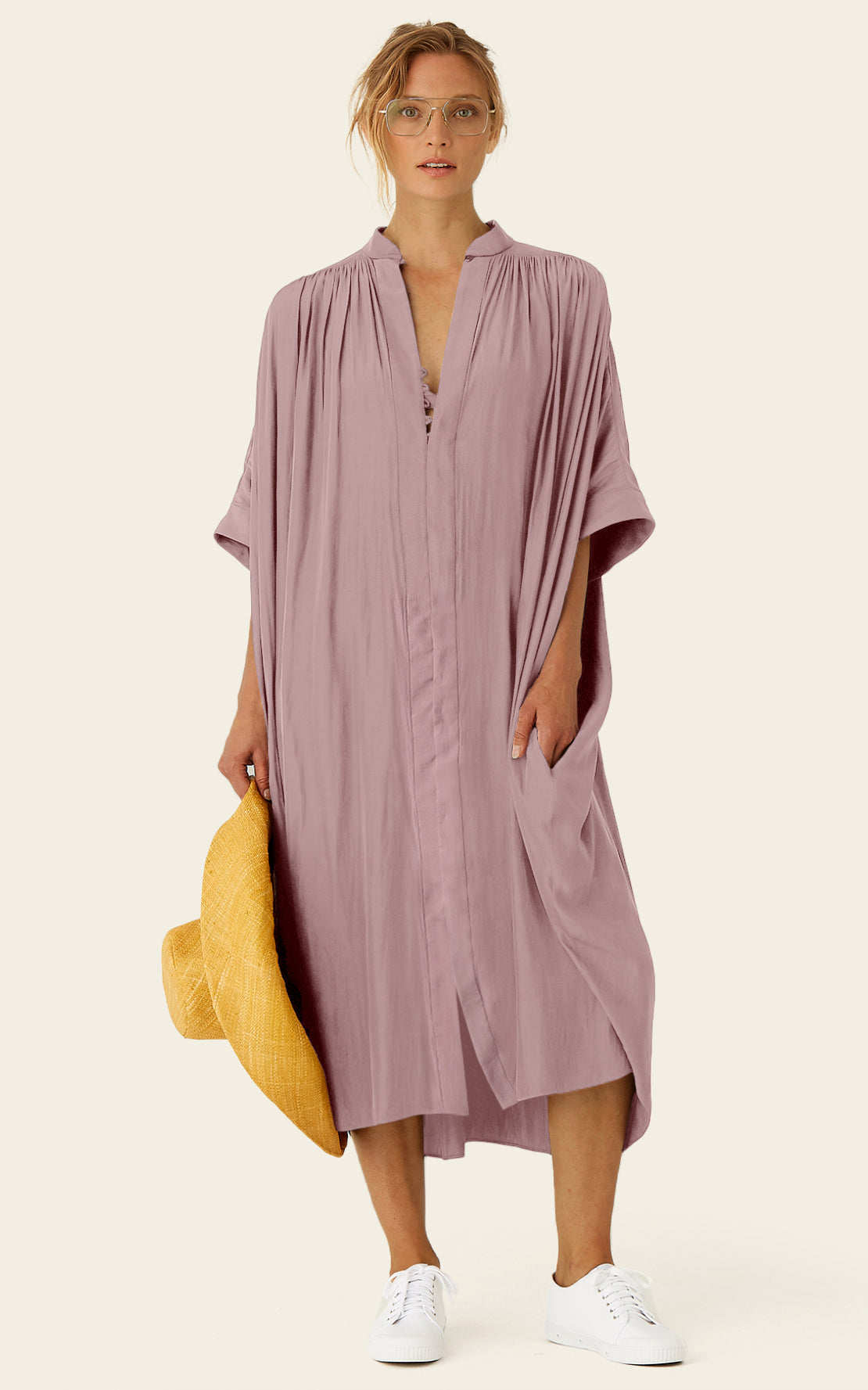 The Multiwear Shirt Dress - Mauve Maxime #9, Midi