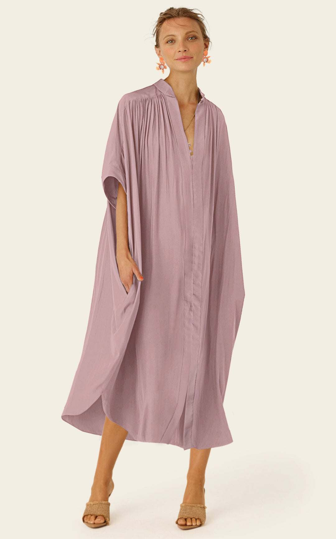The Multiwear Shirt Dress - Mauve Maxime #9, Midi