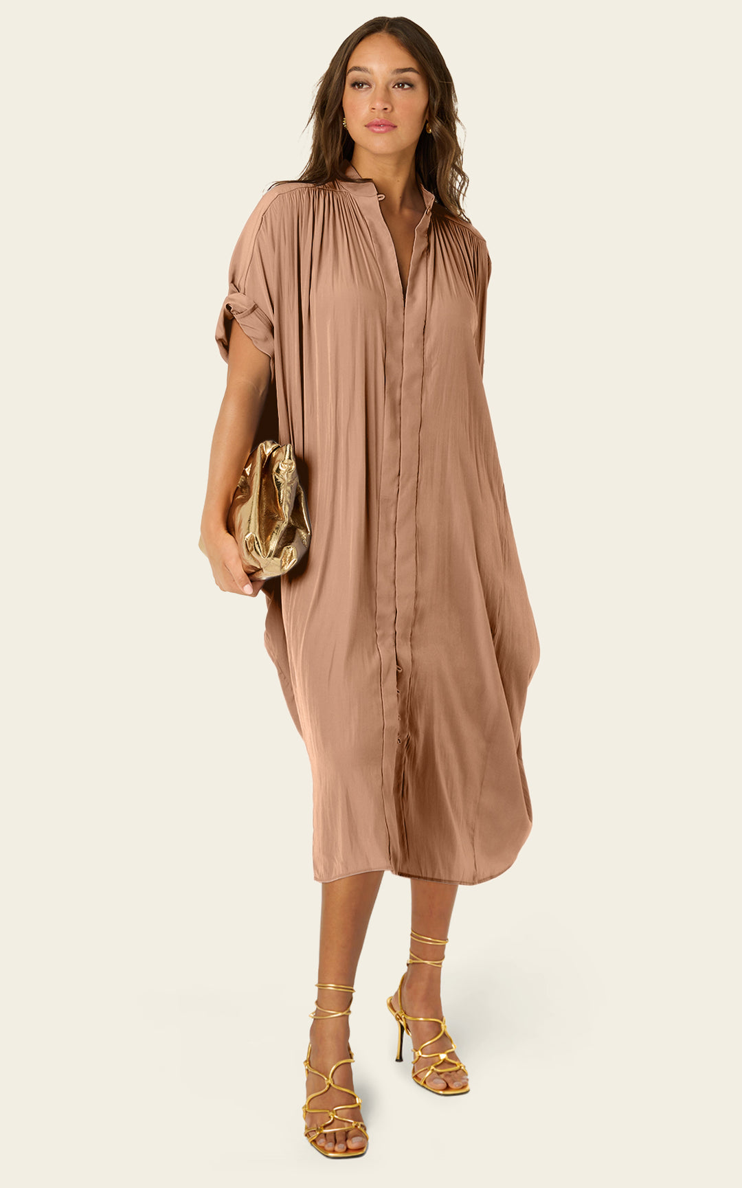 The Multiwear Shirt Dress - Chai Chameau, Petite