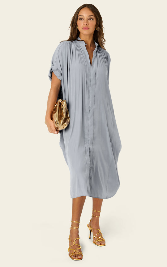 The Multiwear Shirt Dress - Moondust Grey, Petite