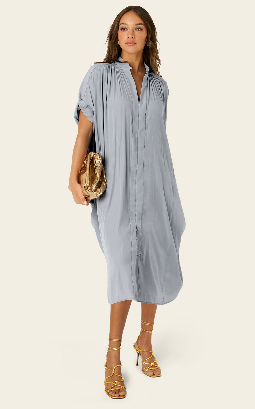 The Multiwear Shirt Dress - Moondust Grey, Petite