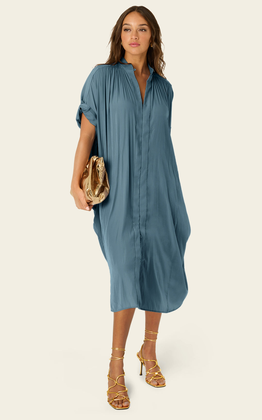 The Multiwear Shirt Dress - Deep Seafoam, Petite