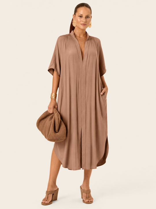 The Multiwear Shirt Dress - Chai Chameau, Midi