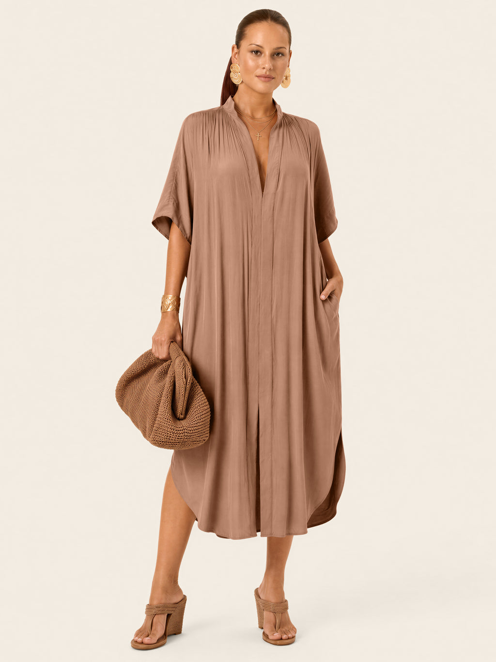 The Multiwear Shirt Dress - Chai Chameau, Midi