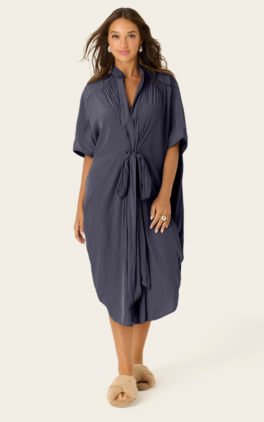 The Multiwear Shirt Dress - Skyfall Grey, Midi