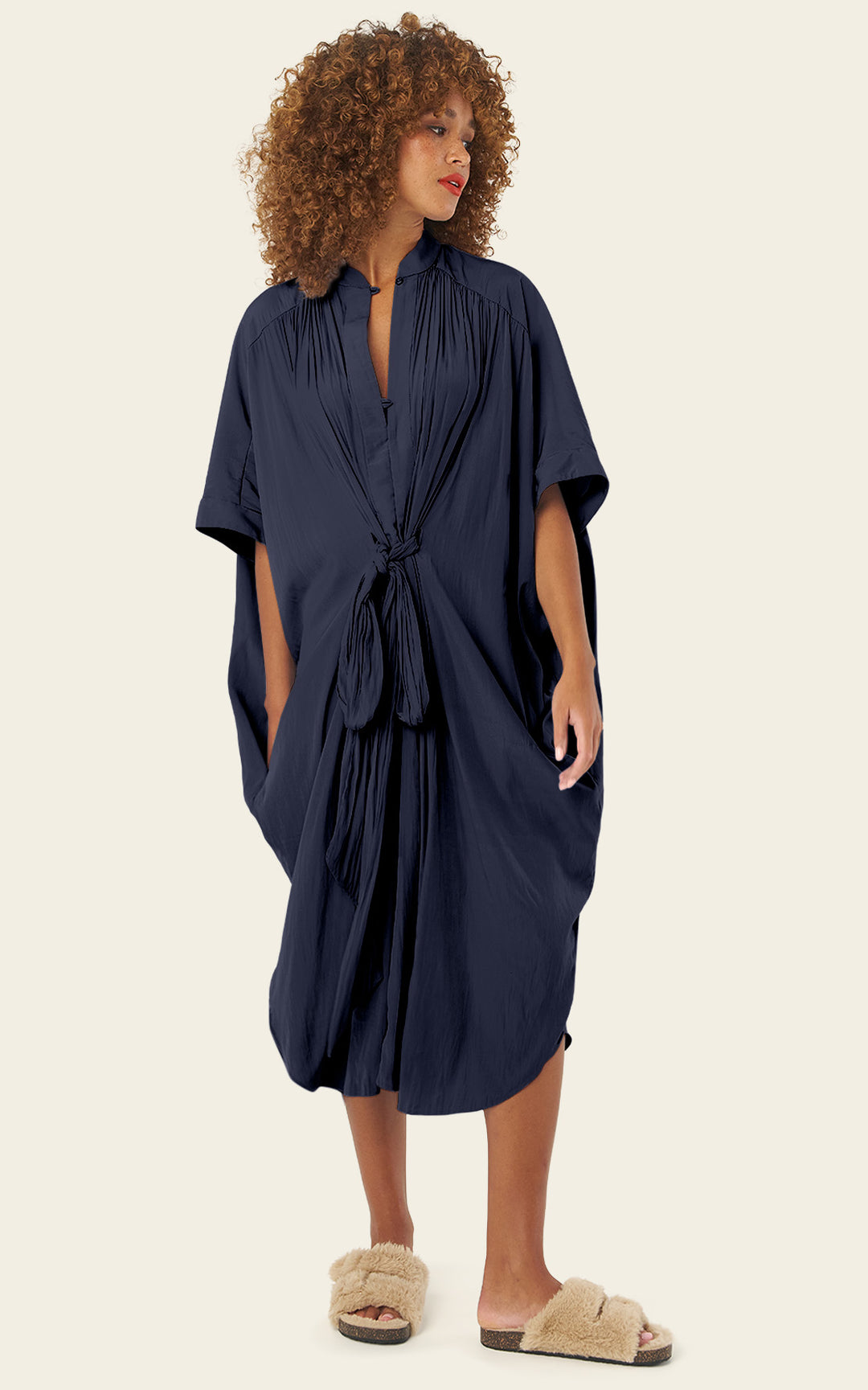 The Multiwear Shirt Dress - Night Sea, Midi