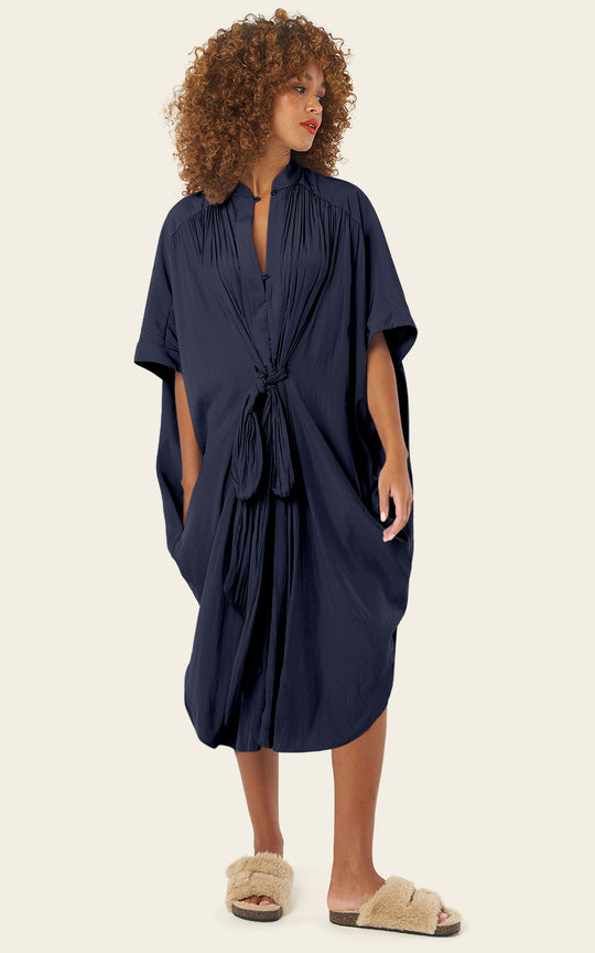 The Multiwear Shirt Dress - Night Sea, Petite