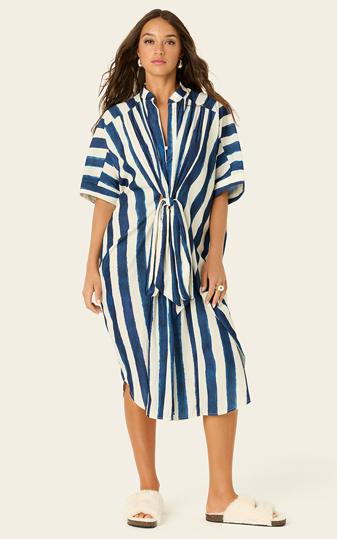 The Multiwear Shirt Dress - Shibori Stripe, Petite