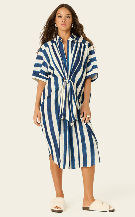 The Multiwear Shirt Dress - Shibori Stripe, Petite