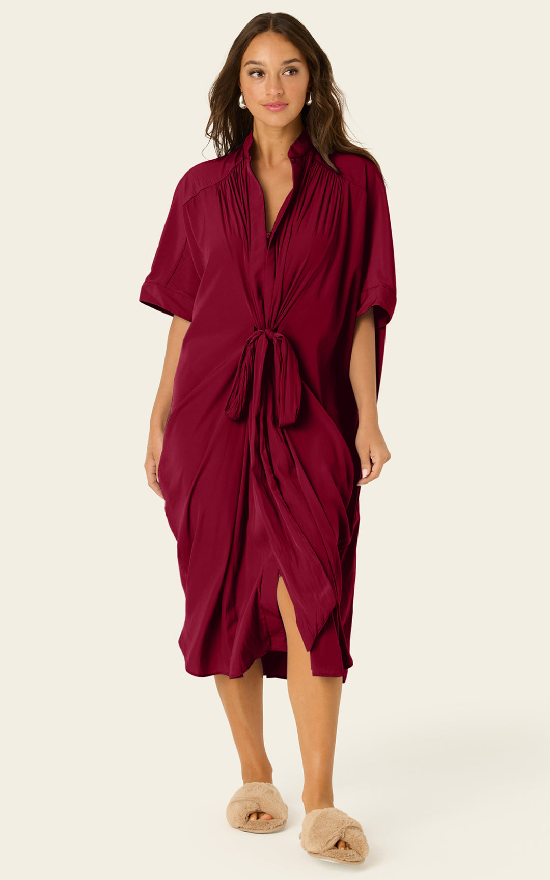 The Multiwear Shirt Dress - Blackberry, Midi