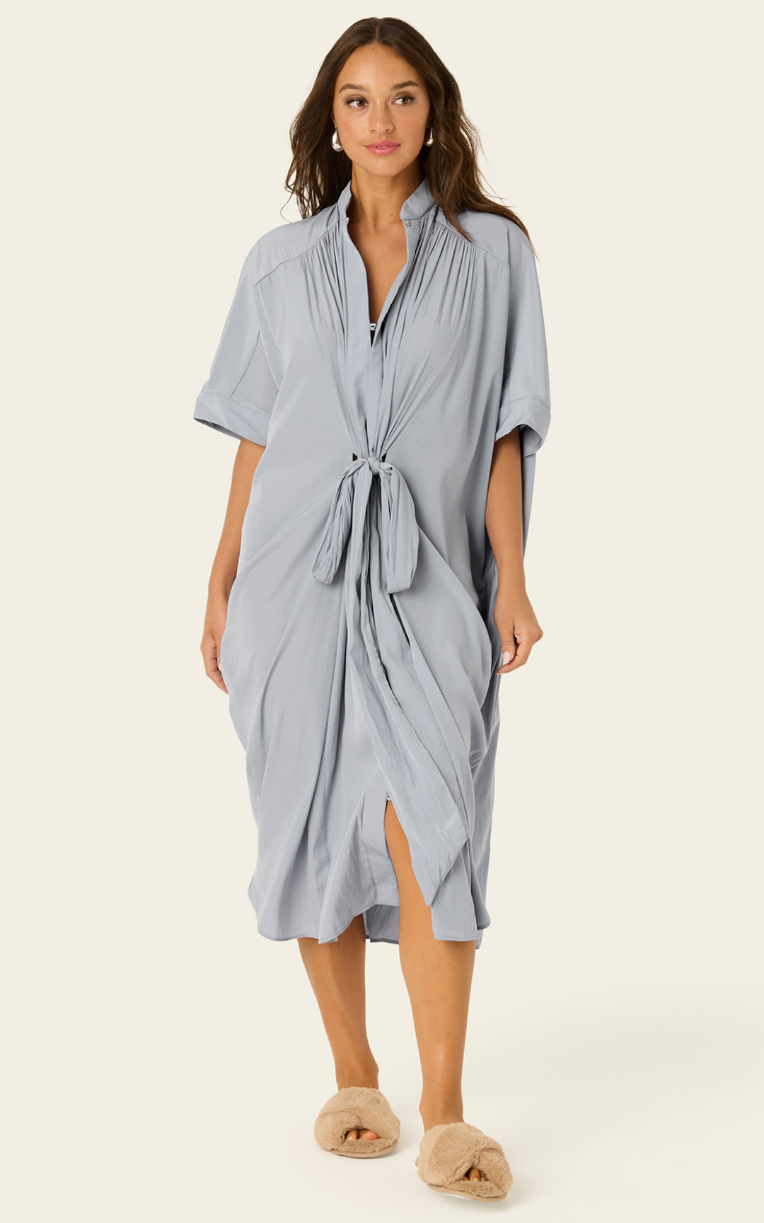 The Multiwear Shirt Dress - Moondust Grey, Midi