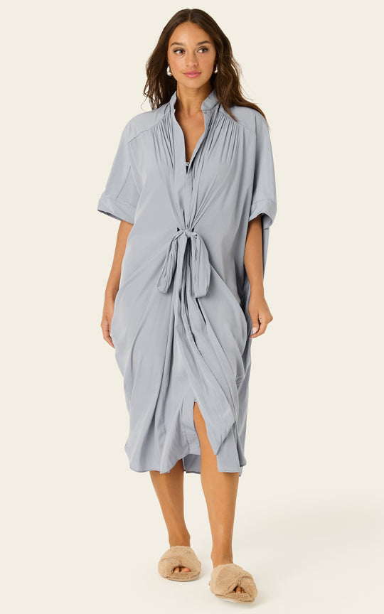 The Multiwear Shirt Dress - Moondust Grey, Midi