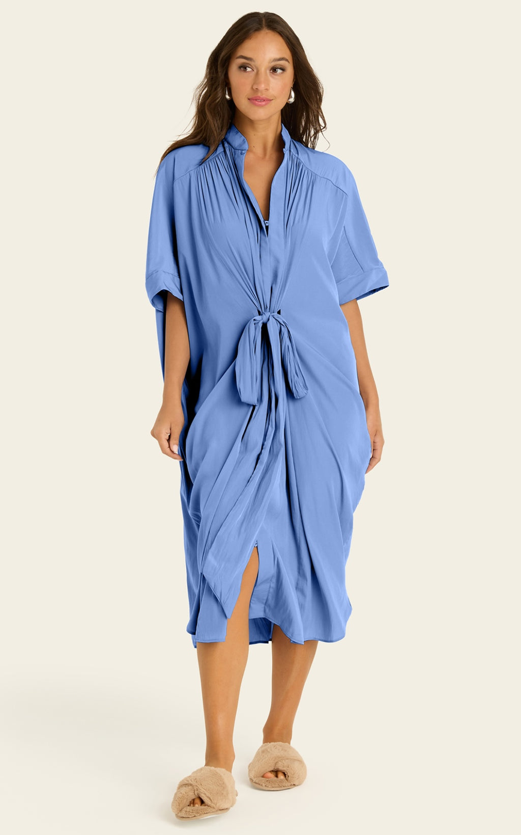 The Multiwear Shirt Dress - Cornflower, Midi