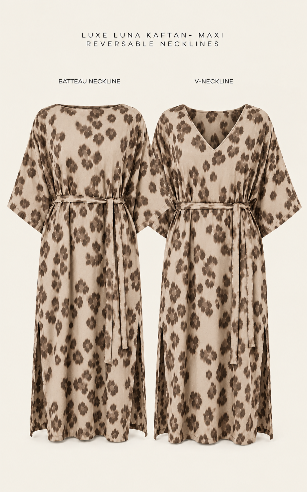The Luxe Luna Maxi Kaftan - Snow Leopard