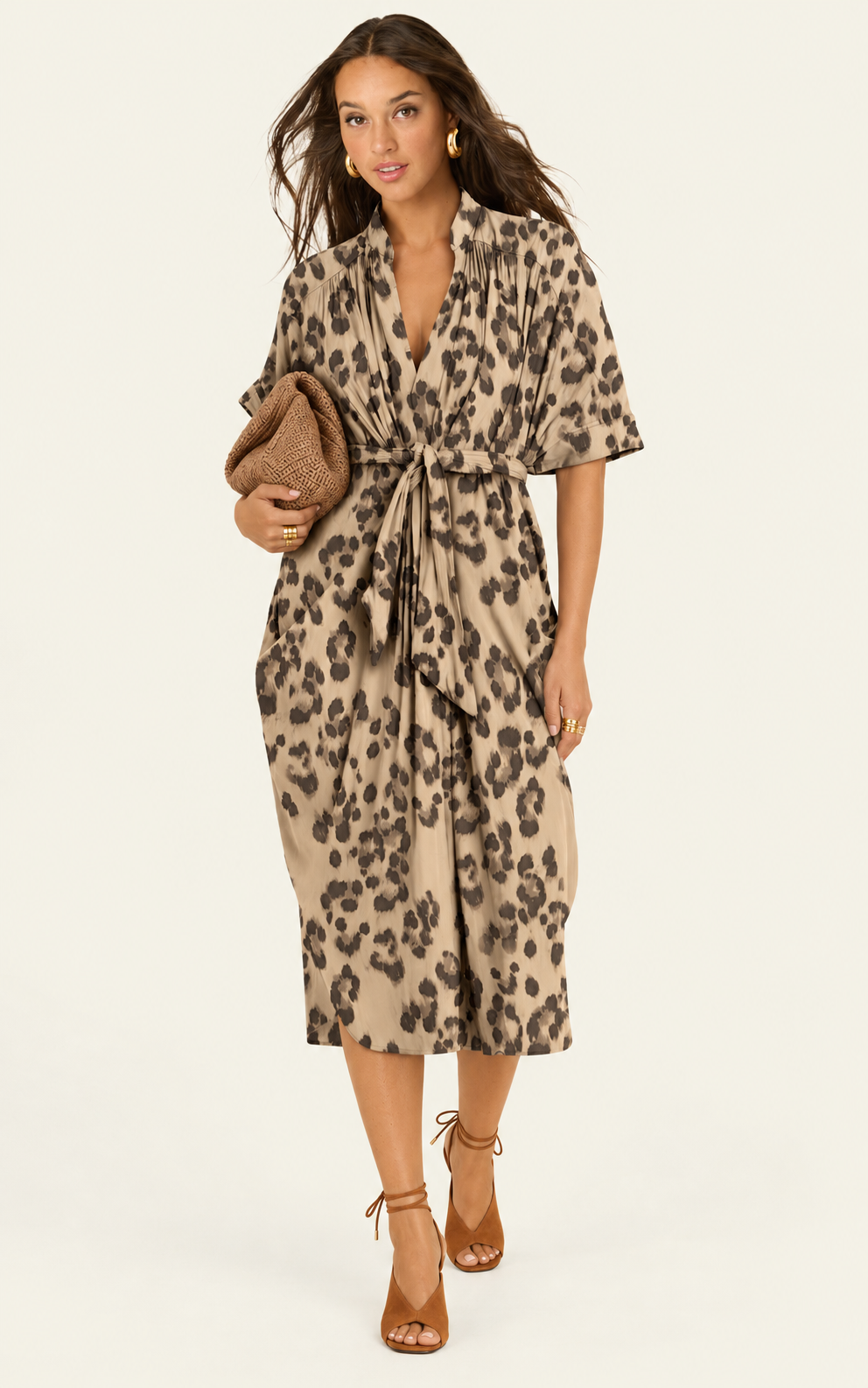 The Multiwear Shirt Dress - Snow Leopard, Midi