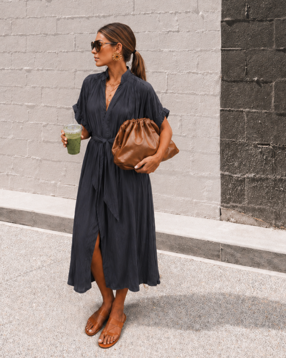 The Multiwear Shirt Dress - Skyfall Grey, Midi