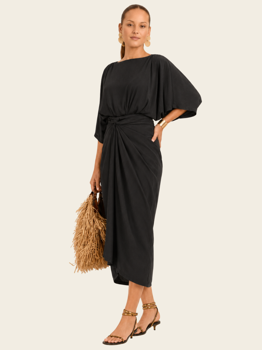 The Luxe Arc Blouse - Black